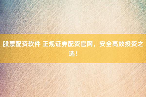 股票配资软件 正规证券配资官网，安全高效投资之选！