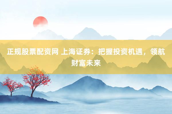 正规股票配资网 上海证券：把握投资机遇，领航财富未来