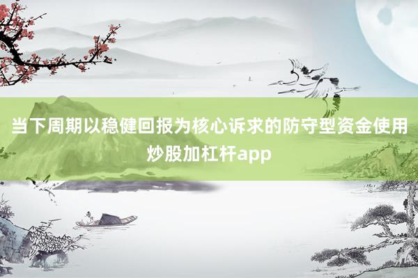 当下周期以稳健回报为核心诉求的防守型资金使用炒股加杠杆app