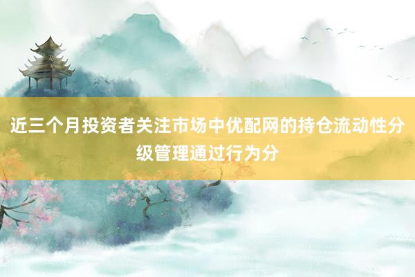 近三个月投资者关注市场中优配网的持仓流动性分级管理通过行为分
