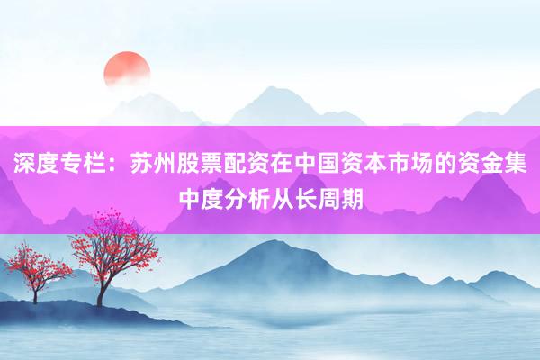深度专栏：苏州股票配资在中国资本市场的资金集中度分析从长周期