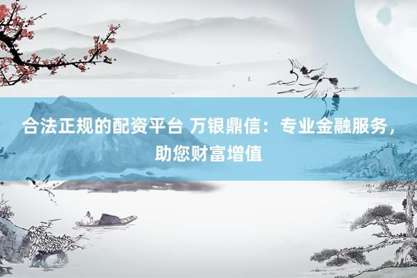 合法正规的配资平台 万银鼎信：专业金融服务，助您财富增值