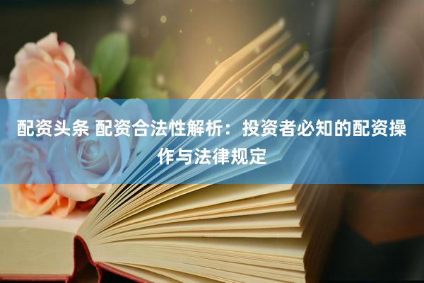 配资头条 配资合法性解析：投资者必知的配资操作与法律规定